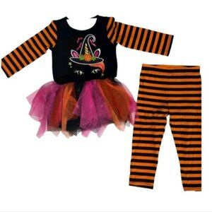 Emily Rose Girl's Fall Applique Halloween Tutu Tunic & Legging Set, Size 4T
